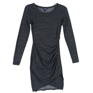 Tildon Jersey Bodycon Dress SIze XS Assymetrical Long Sleeve Ruched Side